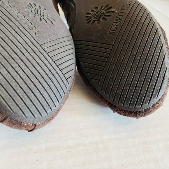 Yellow Box Brown Flats with Gold Accents - Picture 11 of 13